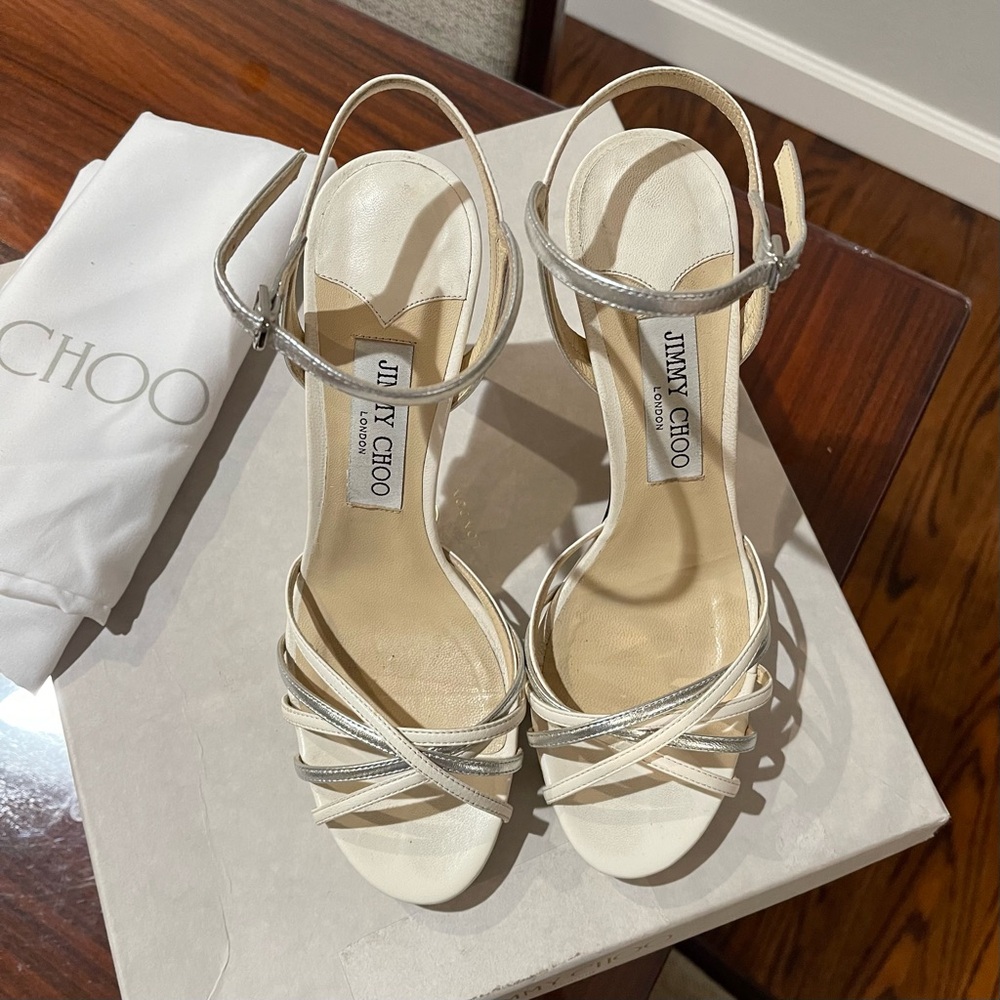 Jimmy Choo Lilah 100 Latte Mix Platform Sandals - Picture 3 of 7